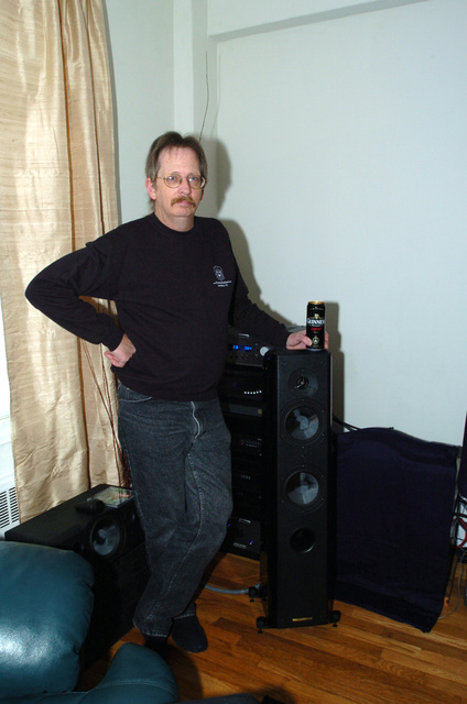 Chris next to the tiny Sonus Faber Grand Piano