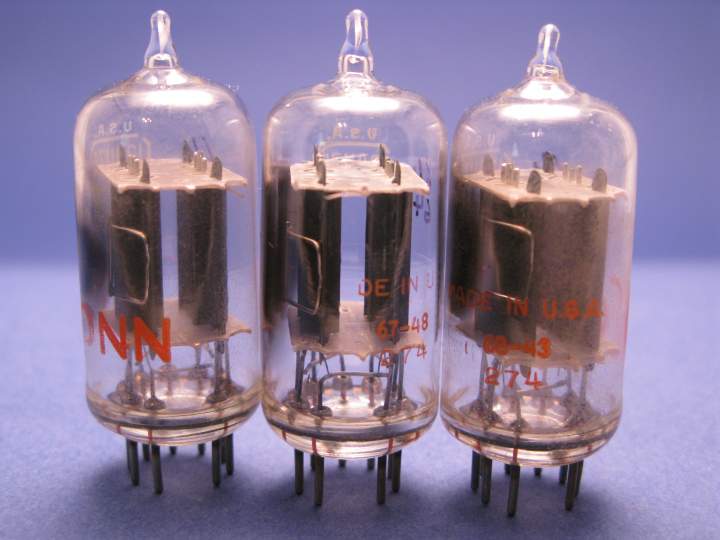 Stay in touch with me and be the first to find out about my latest tube finds.
Like me on Facebook and get a big fat discount. Just search for VTubeaudio, all in one word.

---- 12AU7A RCA branded CONN matched trio pulled / used preamplifier vacuum tubes.

---- Matched trio (set of three) 
---- Each tube has the side D getter.


081004-1941-41, 081004-1941-42, 081004-1941-45