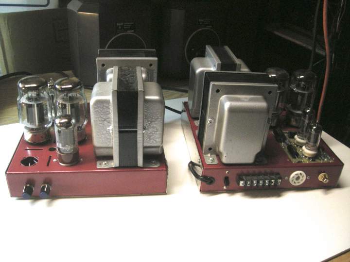 Front and rear. Independent bias adjustment for each power tube.