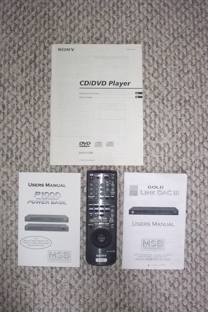 Sony MSB Manuals & Remote