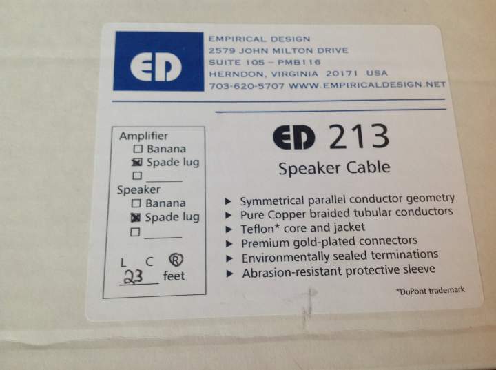 Empirical Design 213 Speaker Cable box