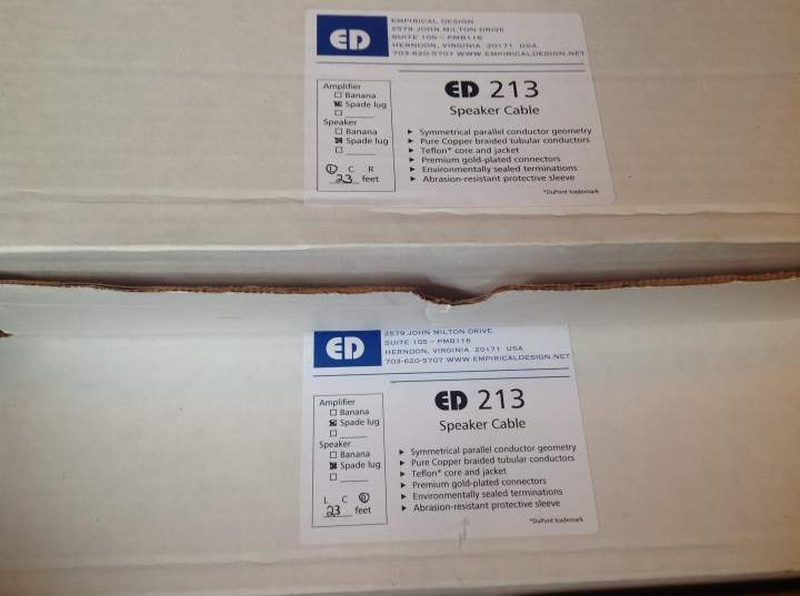 Empirical Design 213 Speaker Cable 23 feet - 2 boxes