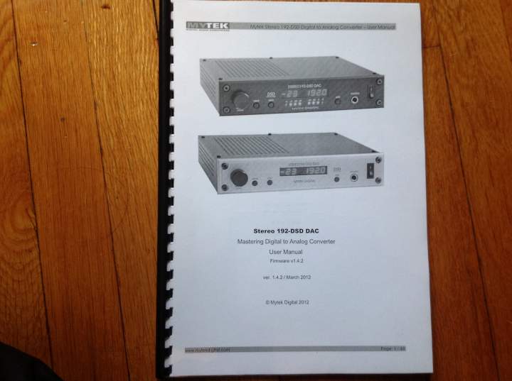 Mytek DAC manual