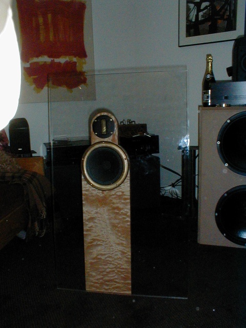 First speaker finished. You can see the quilt of the maple here.