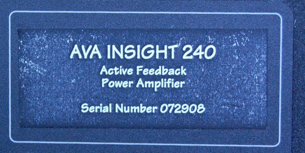 AVA 240 Serial Number