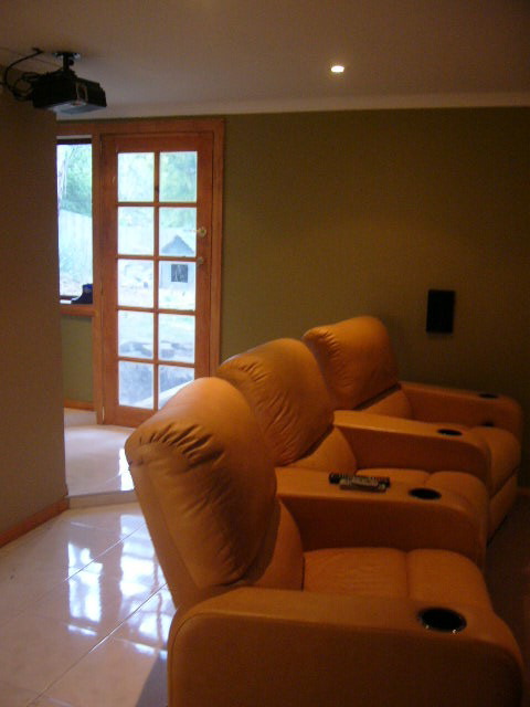 finished product, projector mounted on ceiling