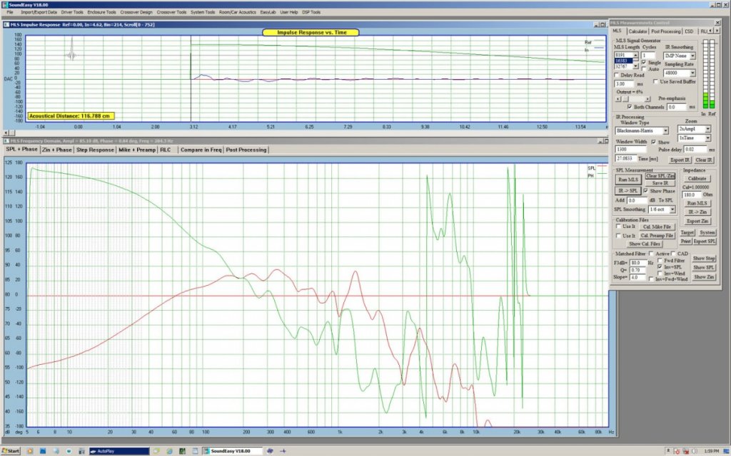 TC Sounds Neo 18'' meas freq resp at 1.2 meter