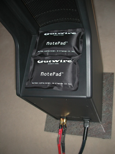 Gutwire Vibration Dampener Pillows Atop Aerius Woofer Enclosure