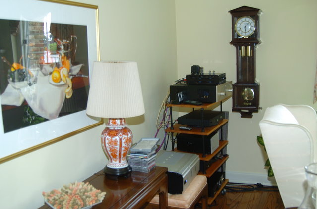 Jim's equipment rack in the living room