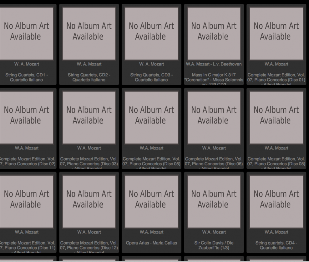Albie, no albumart in sight, while all recordings have a cover.jpg in the folders
