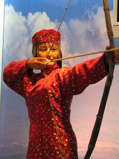 A traditional Ughur lady exhibit in an Urumqi museum