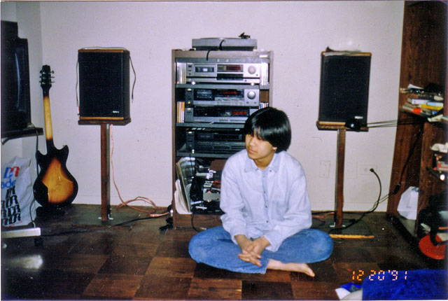 Me and my first stereo system in 1991. I was 14 years old back than. System consisted of JVC 50wch reciever $200 I think, JVC CDP $150, JVC tape deck $(?), Technic tape deck $(?), Advent Baby II $200pr, Turntable $3 from junk shop in China town with new Ortofon cart about $30 and low end Monster cables.