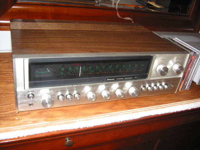 Straight from storage, the venerable Sansui 771! My very first amp, purchased in 1975. A bit of De-oxit and it is still running clean and strong. Great example of mid-70s hifi when they really built stuff and provided great features: tape dubbing, mono switch, phono section, hi/lo filters, and a loudness contour switch and equalizer that really works. Original MSRP: $450.
