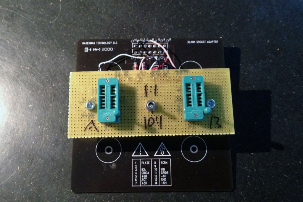 adapter board with dual ZIF socket and switchable 1:10 attenuator