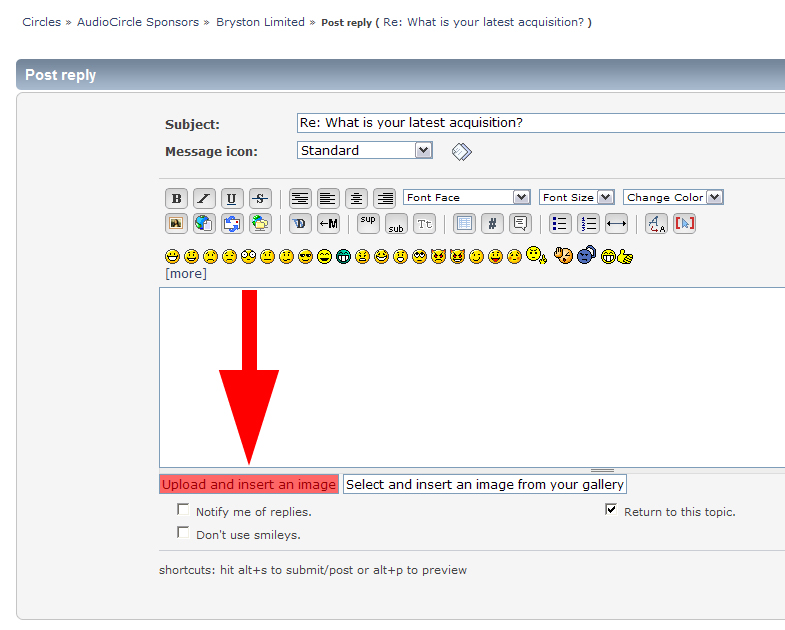Which button to click when adding images