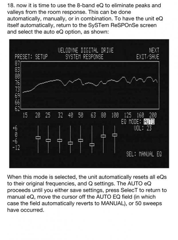 Velodyne Digital Drive 2.2 software - Auto EQ screenshot