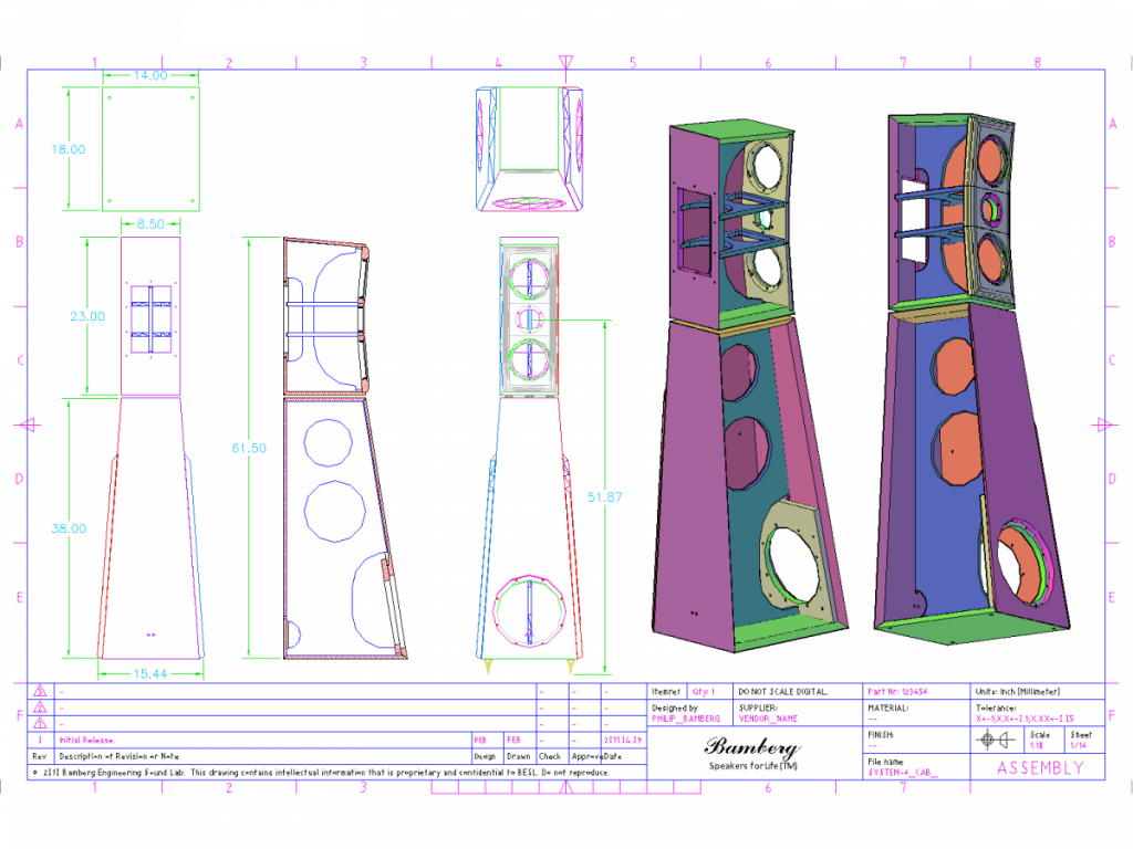 CAD cabinet interior