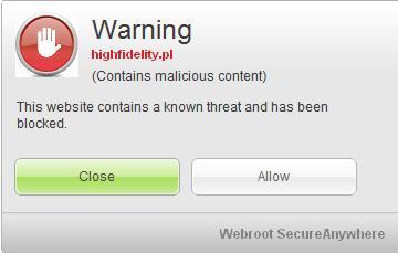 Webroot Warning