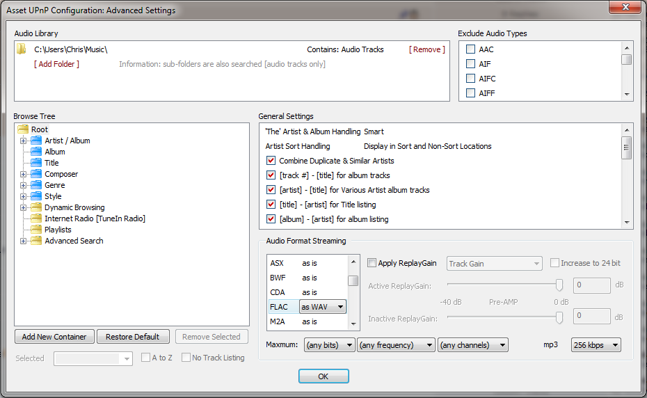 dbpoweramp asset upnp setup