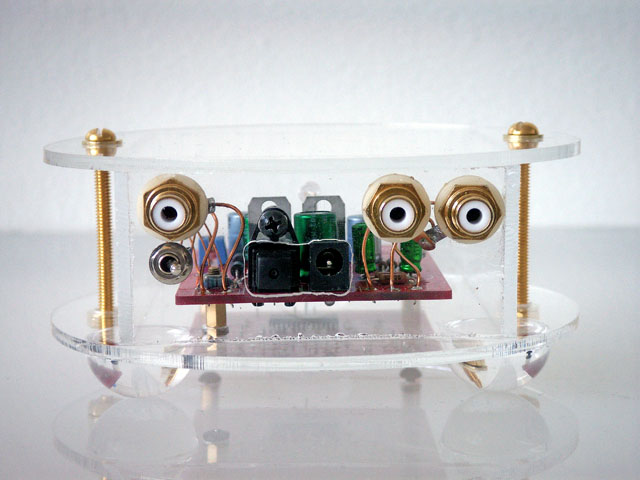 The DAC dose not come with any RCAs or the toggle switch. The RCAs are left over from my other upgrad project. The toggle is added so it would be easy to switch between optical and coaxial in stead of having to get to the board and reinsert the jumper jack.