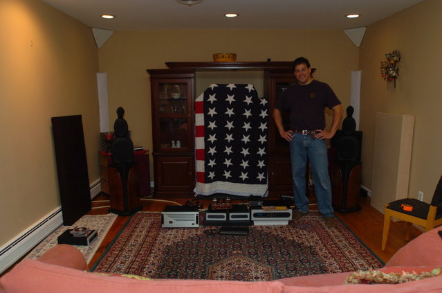 Mike in his living room setup