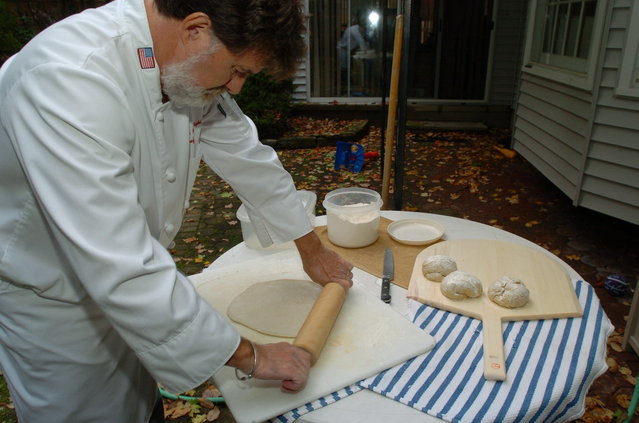 Making home made pizza