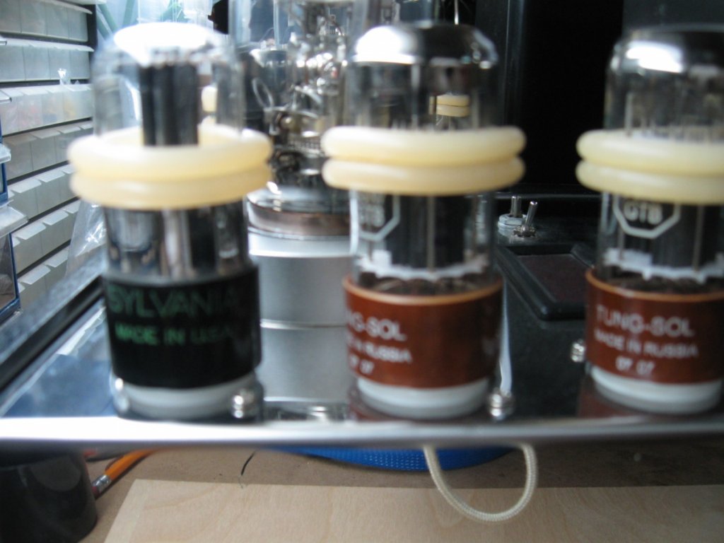 New 6SN7GTA NOS sylvania input stage and Tung-Sol driver stage.