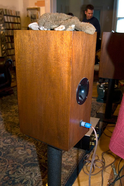 Josh DIY speaker. Notice the connector and the tunning device on top.