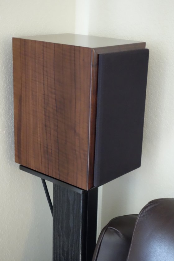 Salk Surround 1; Curly Walnut; with grill.