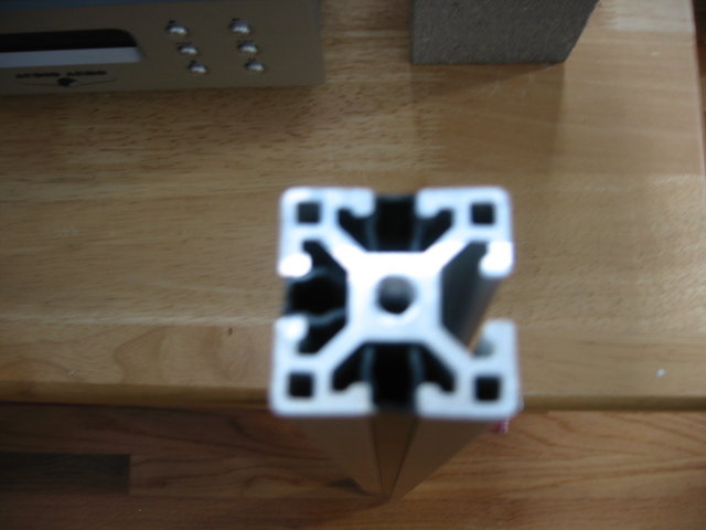 40-4040-Lite T-slot profile; center tapped with M8 1.25 threads