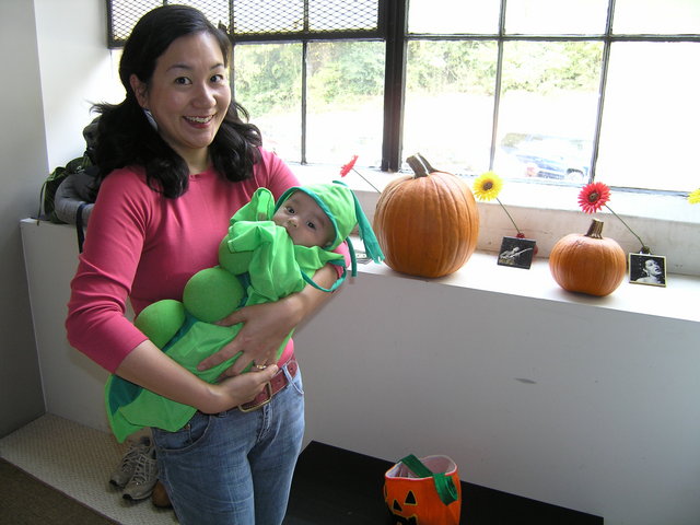 Signals' Support Staff! - My wife, Mayu and my 15 week old boy, Kai. He's dressed as a pea in a pod for Halloween (pumpkins a dead giveaway, eh?)