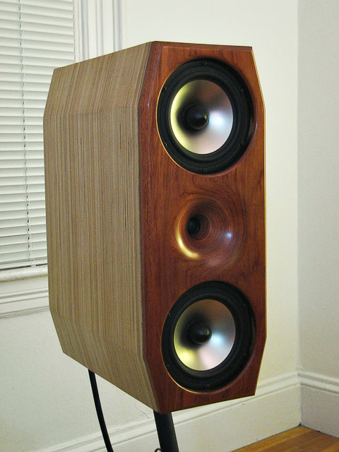 NuForce S-9 Speakers, Front - NuForce S-9 standmount speakers, custom Burlinga faceplate