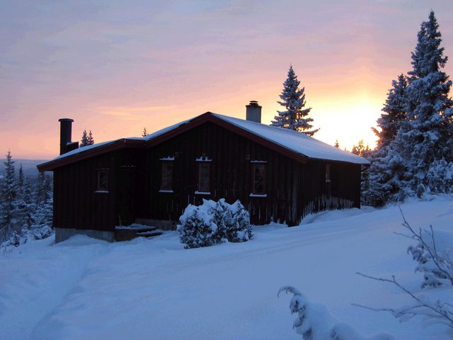 Serenity now!!! - Snowy Norway, at sunset.
A Cabin that my family owns.
Somewhere in the south east of
my country.