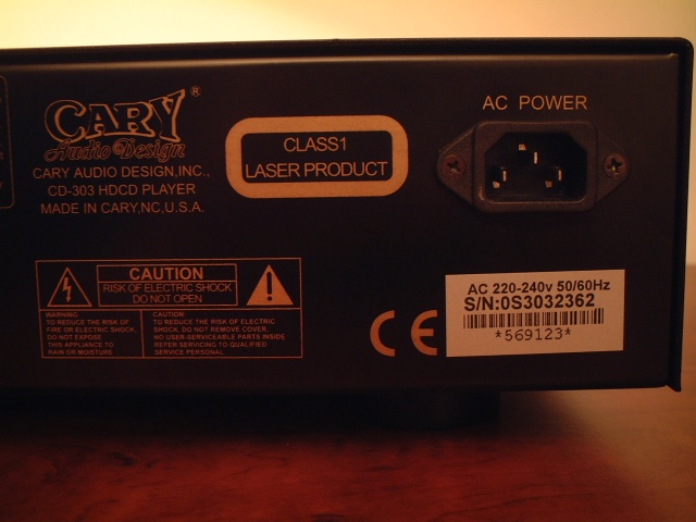 Detachable IEC power cord. Serial number shown for reference.