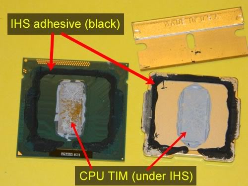Delidded Intel CPU