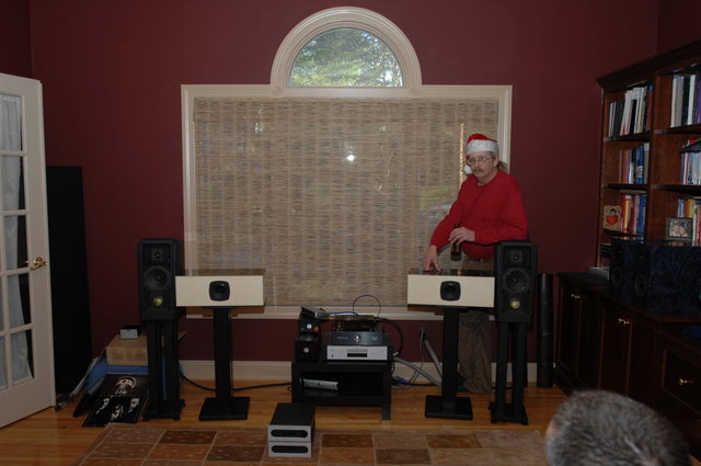 Chris next to Luis G's amazing speakers