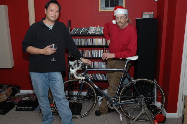 Phil and Chris next to bike