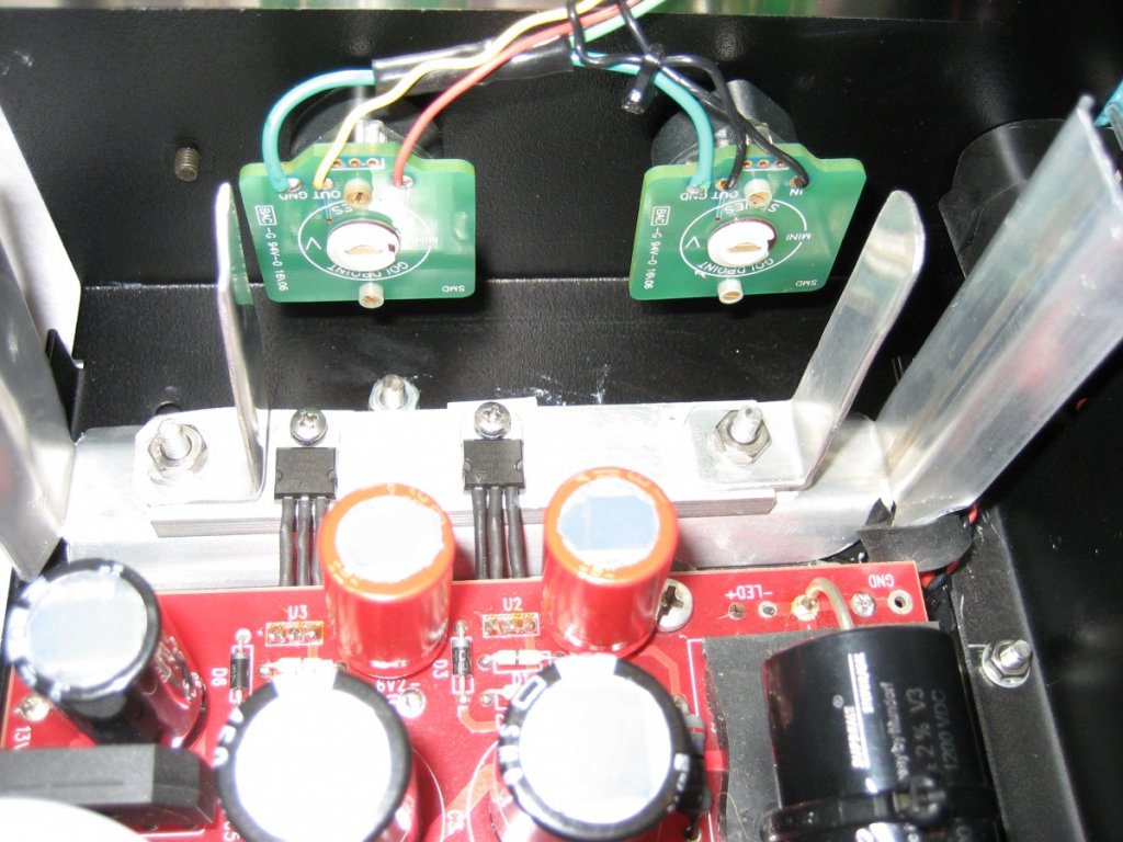 Goldpoint attenuators, extra heat sinks for power supply.