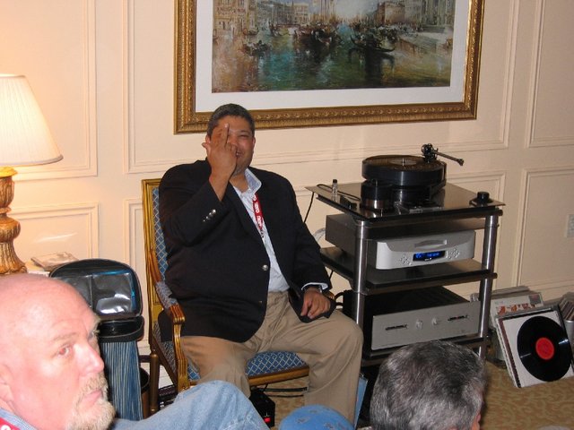 Wes Bender greeting show guests