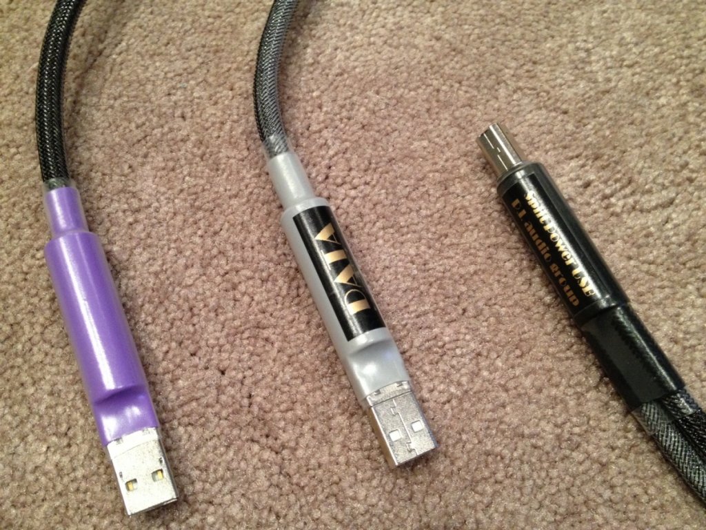 USB cable, powered and data side