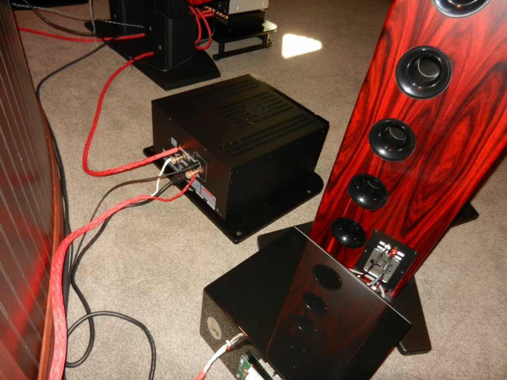 Custom crossover and Emotiva XPR-1 monoblock behind a main LS9