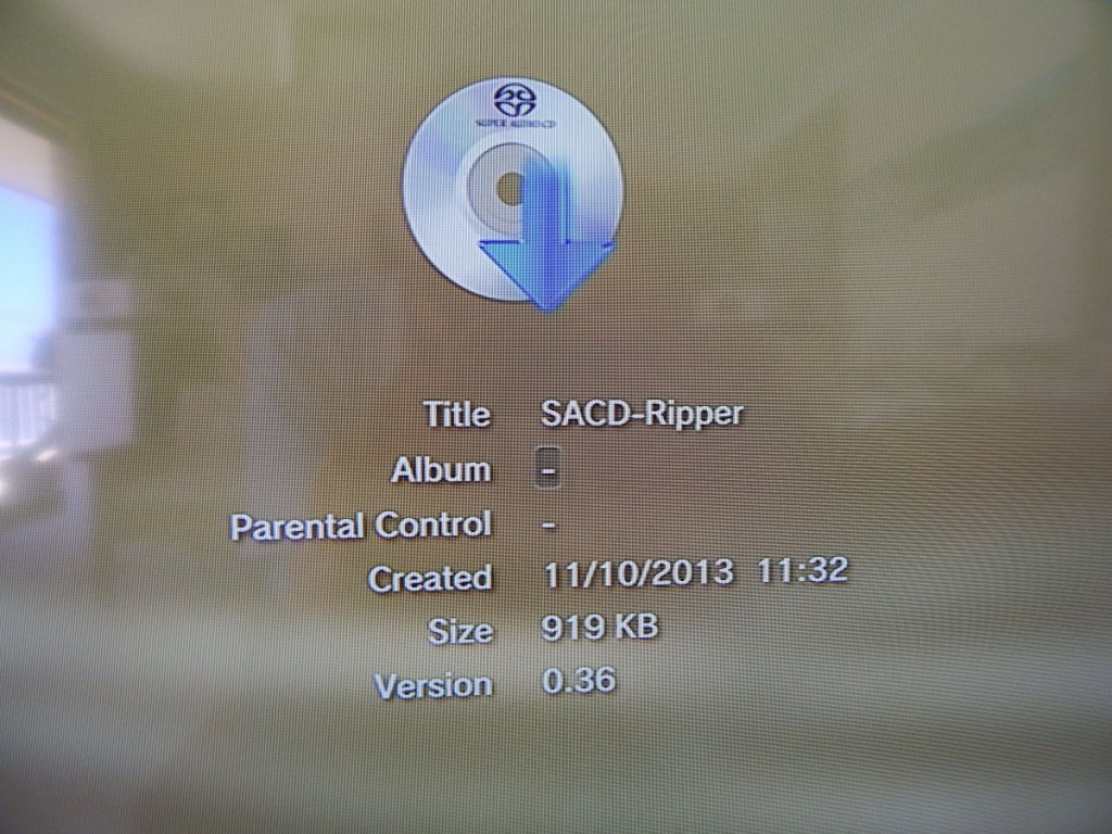SACD-ripper v0.37 PS3 'Options/Info' shows wrong version No.