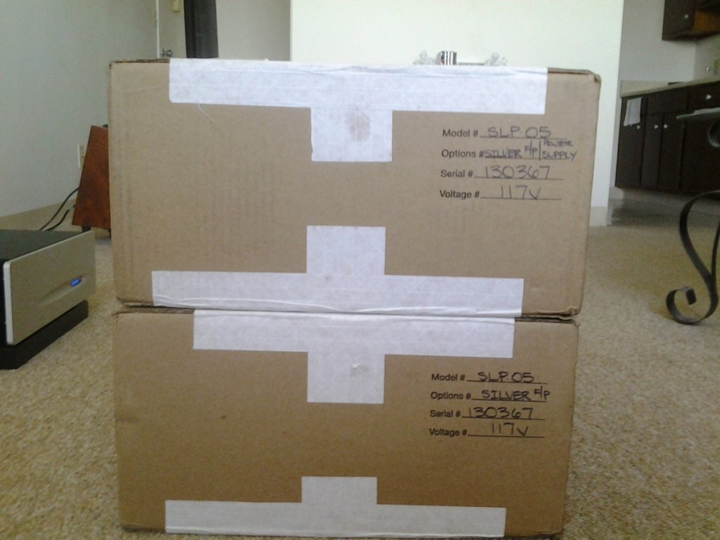 Two Boxes Stacked - Power Supply Top, Preamp Bottom