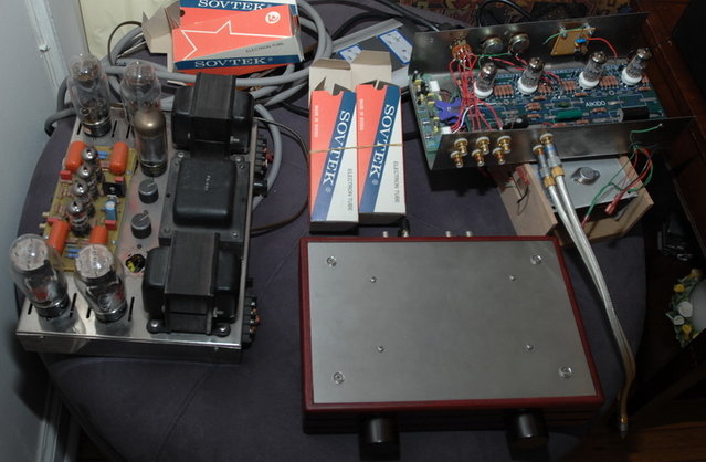 Zacster's home made 6B4G PP modded Dyna amp, low-v Aikido preamp
