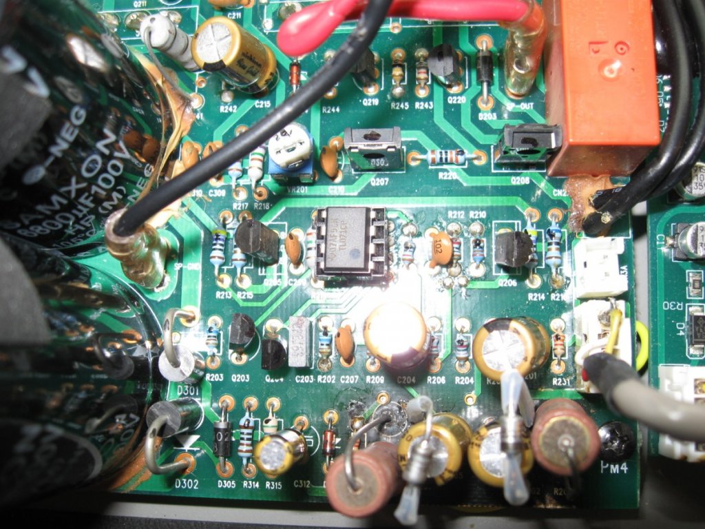 A) on main pc board small transistors are;A 965,BF 423,BF 422,
Normal and -Vcc are 48volts and -48volts.