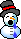 Snowman crying.