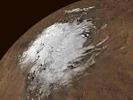 Mars southern polar ice cap melt