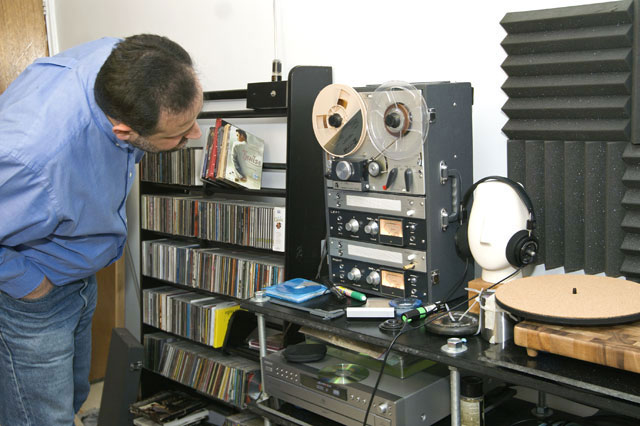 Boris, checking out the deck, he loves the analog meters... me too.