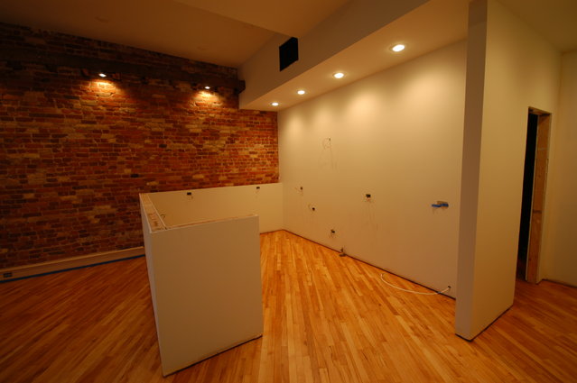 Loft kitchen...sometime soon - I will one day have cabinets here and burn eggs on a stove.