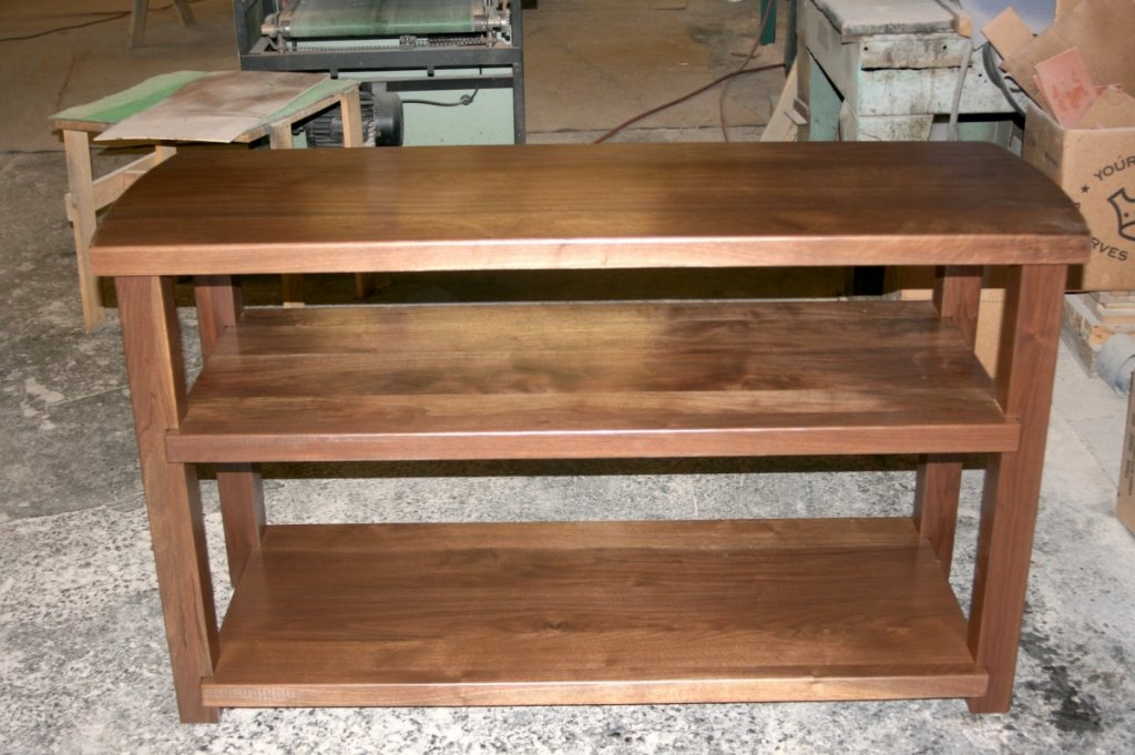 3 shelf walnut rack